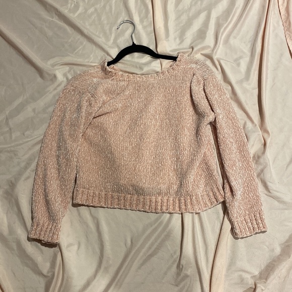 Kids light pink cardigan with tan buttons - Picture 3 of 4